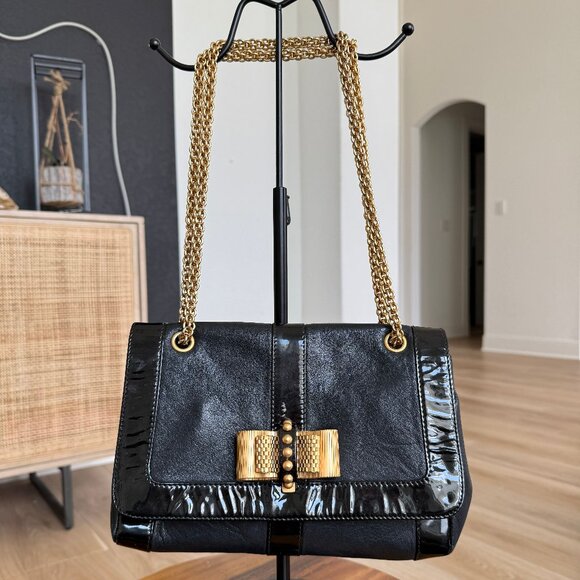 Louboutin Sweet Charity Patent Trim Shoulder Bag